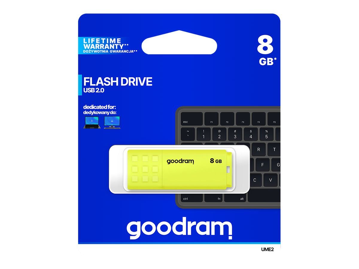 GOODRAM UME2-0080Y0R11 GOODRAM memory USB UME2 8GB USB 2.0 Yellow_1