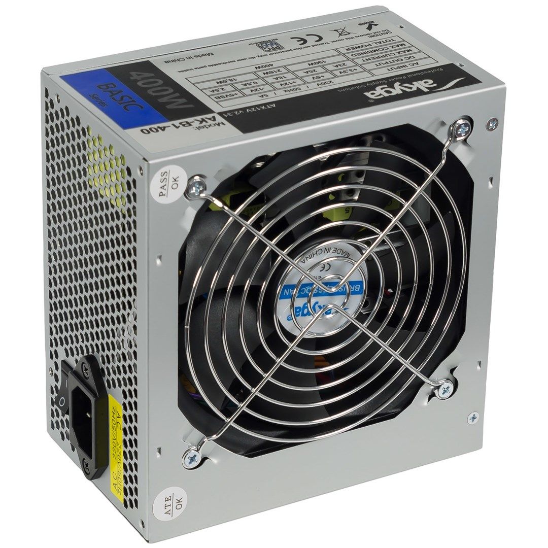 AKY AK-B1-400 Akyga Basic ATX Power Supply 400W AK-B1-400 Fan12cm P4 3xSATA_7