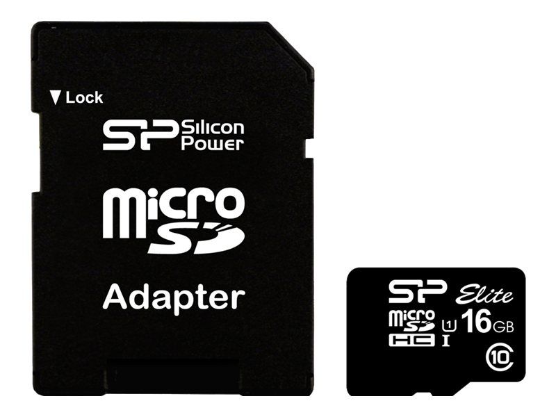 SILICON POWER memory card Micro SDHC 16GB Class 10 + Adapter_1