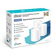 TP-Link AX3000 whole home mesh Wi-Fi 6 System, Deco X60(3-pack);  Standarde Wireless: IEEE 802.11 ax/ac/n/a 5 GHz, IEEE 802.11 ax/n/g/b 2.4 GHz, 2 LAN/WAN Gigabit Ethernet Ports, Qualcomm 1 GHz Quad-core CPU, 4 internal antennas per Deco unit, 2402 Mbps (5 GHz), 574 Mbps (2.4 GHz)._3