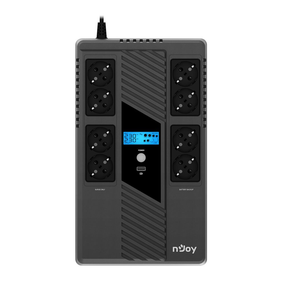 nJoy | UPCSBLS680TTOAZ01B | Token 800 | UPS | Line interactive | 800 VA | 480 W |  Tower | Nr iesiri 8  Schuko | Intrare Schuko| HID USB , Protectie RJ45_2