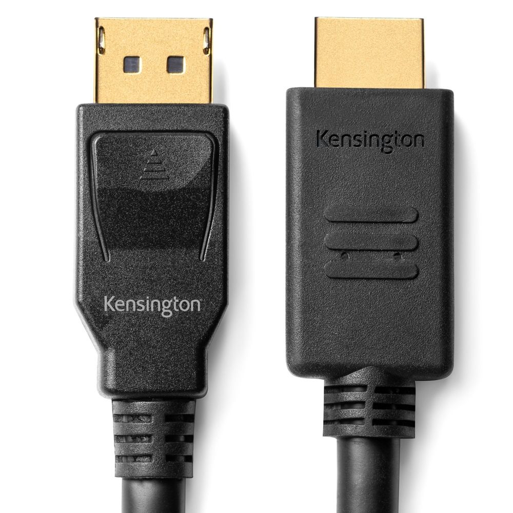 CABLU video KENSINGTON, DisplayPort 1.2 (T) la HDMI 1.4 (T), 1.8m, rezolutie maxima 4K UHD (3840 x 2160) la 60 Hz, negru, 