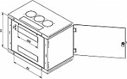 Rack de perete Triton sectiune simpla 4U 400mm adancime usa sticla panouri laterale fixe sectiuni, sectiuni acces cabluri sus/jos/spate securizare cu cheie, 1 pereche montanti reglabili IP30 gri_3