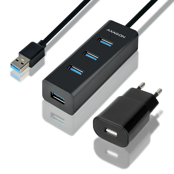 HUE-S2BP 4x USB3.0, Charging Hub, Cablu 120 cm, Conector incarcare MicroUSB, Include adaptor alimentare_1