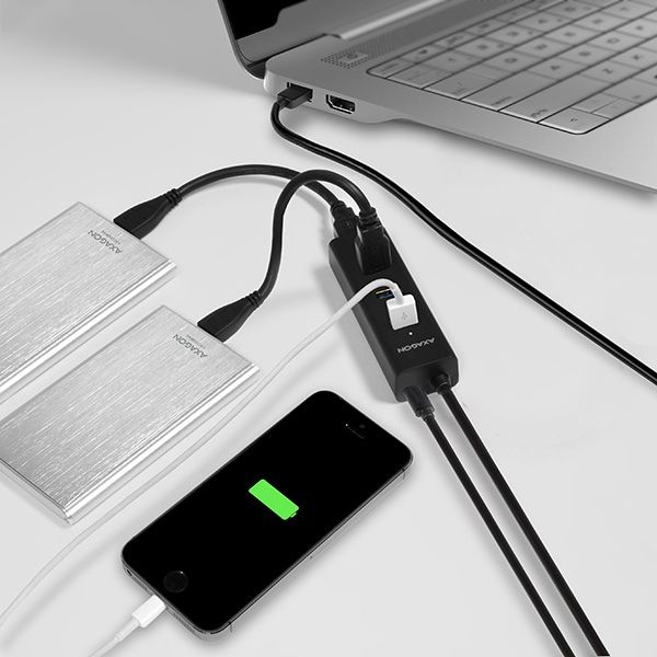 HUE-S2BP 4x USB3.0, Charging Hub, Cablu 120 cm, Conector incarcare MicroUSB, Include adaptor alimentare_5