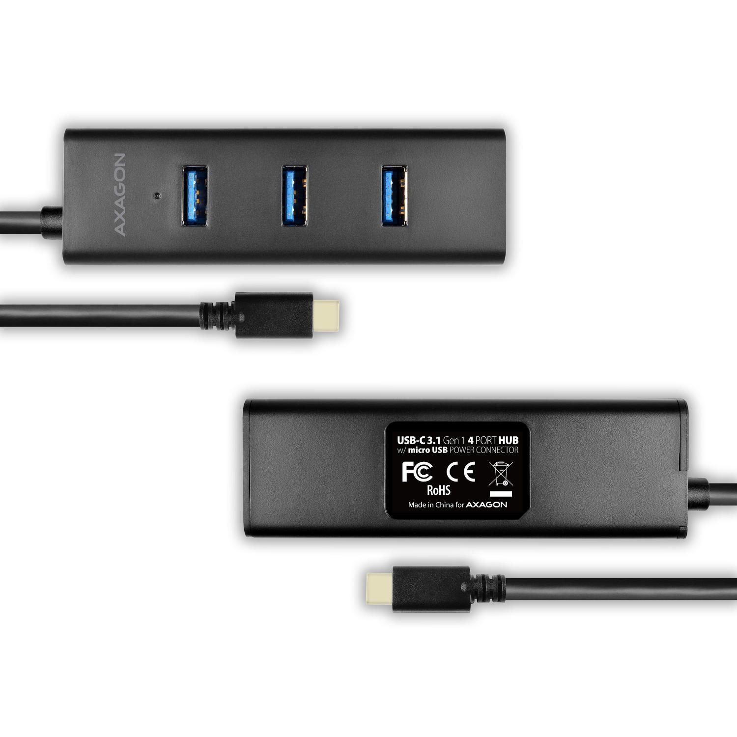 HUE-S2C, 4x USB3.0, Charging Hub, Conector incarcare MicroUSB , Tip C_4