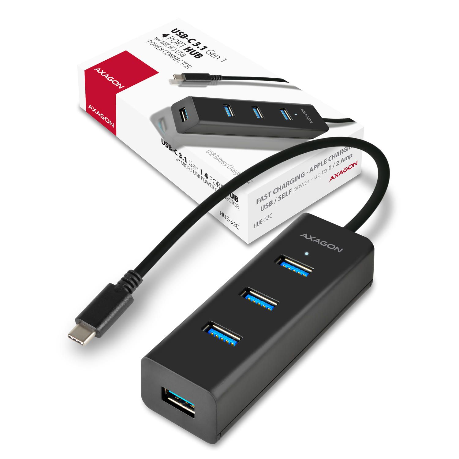 HUE-S2C, 4x USB3.0, Charging Hub, Conector incarcare MicroUSB , Tip C_7