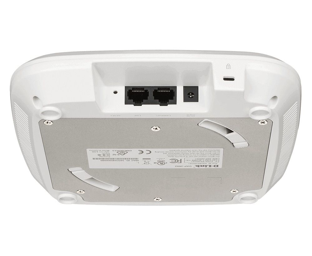 D-Link Wireless Wave 2 Dual-Band PoE Access Point, DAP-2682; 2x Gigabit PoE capable LAN port, MU-MIMO, 2.4GHz 600 Mbps, 5GHz 1700 Mbps, Mounting Wall/Ceiling, PoE Mode 802.3at, Dimensions 190 x 190 x 43.7 mm, Indoor._3