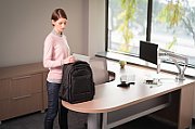 RUCSAC KENSINGTON, pt. notebook de max. 15.6 inch, 1 compartiment, buzunar frontal x 3 | buzunar lateral x 2, waterproof, poliester, negru, 