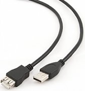 CABLU USB GEMBIRD prelungitor, USB 2.0 (T) la USB 2.0 (M), 4.5m, premium, conectori auriti, negru, 