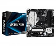 Placa de baza ASRock B550M Pro4, socket AM4, 4x DDR4 UDIMM, 6x SATA, 2x NVMe, 15x USB-A, 1x USB-C, mATX