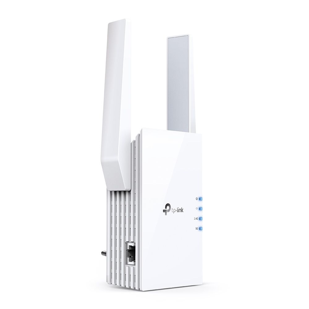 TP-link AX1800 Wi-Fi Range Extender, RE605X, 2* external antenna, 1 X Gigabit Ethernet Port, Wireless Standards- IEEE 802.11a/n/ac/ax 5GHz, IEEE 802.11b/g/n/x 2.4GHz, 2.4GHz and 5GHz, 574 Mbps at 2.4GHz, 1201 Mbps at 5GHz._4