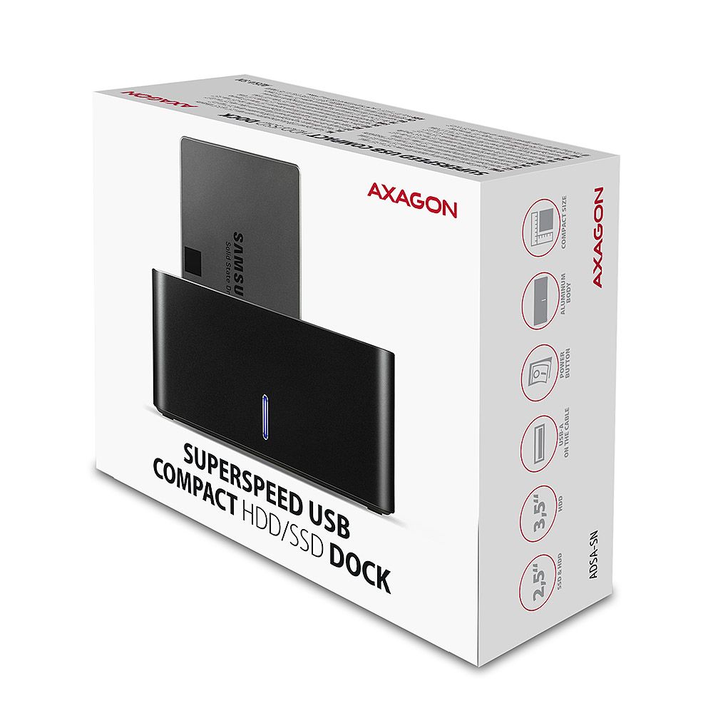 Rack ADSA-SN, USB3.0 - 1x SATA 6G HDD, Docking Station, Negru_2