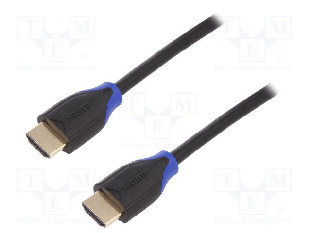 CABLU video LOGILINK, HDMI (T) la HDMI (T), 2m, conectori auriti, rezolutie maxima 4K DCI (4096 x 2160) la 60 Hz, ver. 2.0b, w. ethernet, negru, 