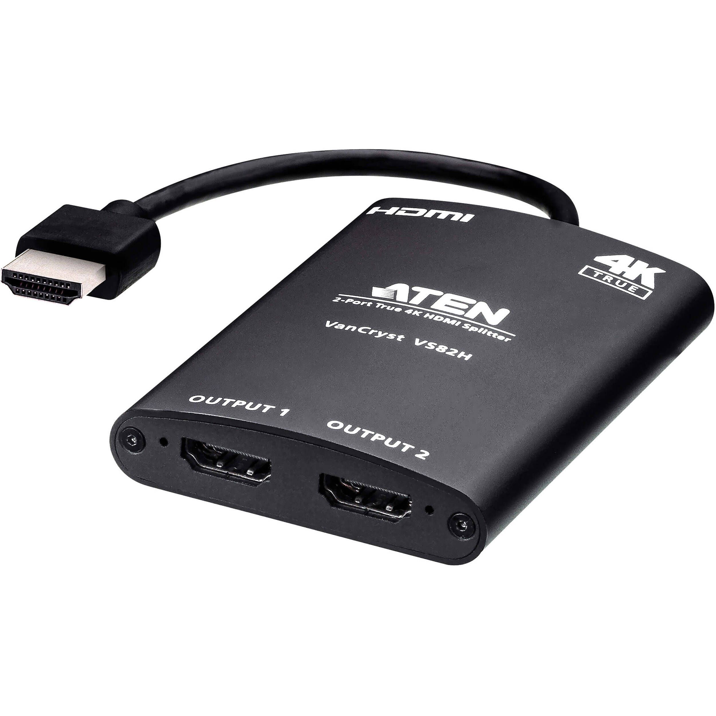 SPLITTER video ATEN, split HDMI la 2 monitoare, conector 1: HDMI (M); conector 2: HDMI (M) x 2, 