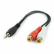 CABLU audio GEMBIRD Splitter stereo (2 x 3.5 mm jack T la 3 x 3.5 mm jack M; permite conectarea boxelor si castilor in acelasi timp), 1m, negru 