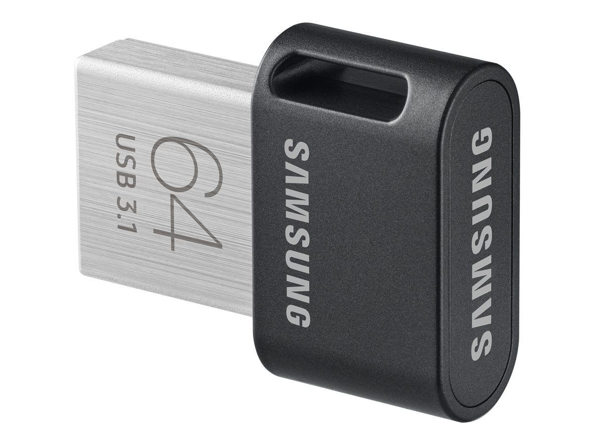 MEMORIE USB SAMSUNG 64 GB, USB 3.1, profil mic, carcasa metalica, negru, 