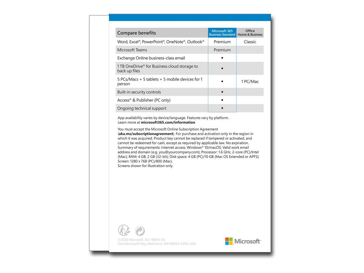 Microsoft 365 Business Std. [UK] 1Y Subscr.P6 for Windows 10 / MacOS only_1
