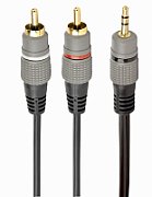 CABLU audio GEMBIRD stereo (3.5 mm jack la 2 x RCA), 2.5m 