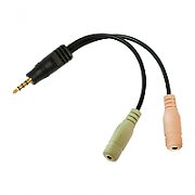 ADAPTOR audio LOGILINK 3.5mm stereo 3p. (t) la 2 x 3.5 stereo (m), Logilink 