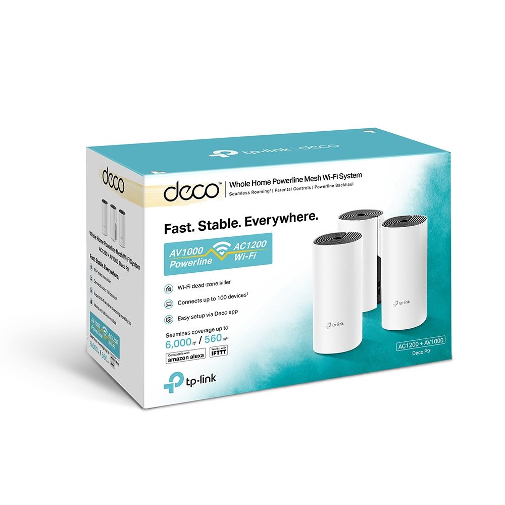 TP-Link Sistem Mesh Wi-Fi pentru întreaga casă AC1200, DECO M4(3-PACK); Procesor: Quad-core CPU; Interfață: 2 Gigabit Ethernet Ports (WAN/LAN auto-sensing) per Deco unit; 2 internal dual-band antennas per Deco unit; Flash: 16 MB; SDRAM: 128 MB; Standarde Wireless: IEEE 802.11 ac/n/a 5 GHz, IEEE_5