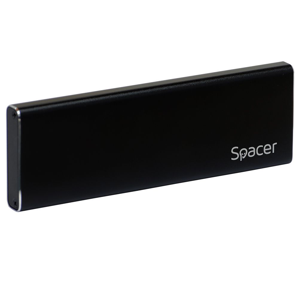 RACK extern SPACER, pt. SSD M.2 NGFF, interfata PC USB 3.1 Type C, aluminiu, negru, 