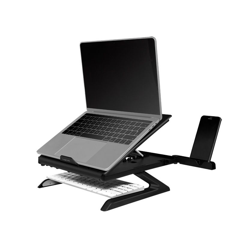 SUPORT de birou LOGILINK pt. notebook, 9 pozitii, holder pt. smartphone, suporta dimensiuni 10-15.6