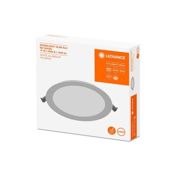 Panou LED Ledvance, DOWNLIGHT SLIM ALU, 17W, 220-240V, IP20, lumina calda (3000K), 1350 lumeni, durata de viata 50.000 ore, material aluminiu, culoare alba, dimensiuni 120x42mm;_2