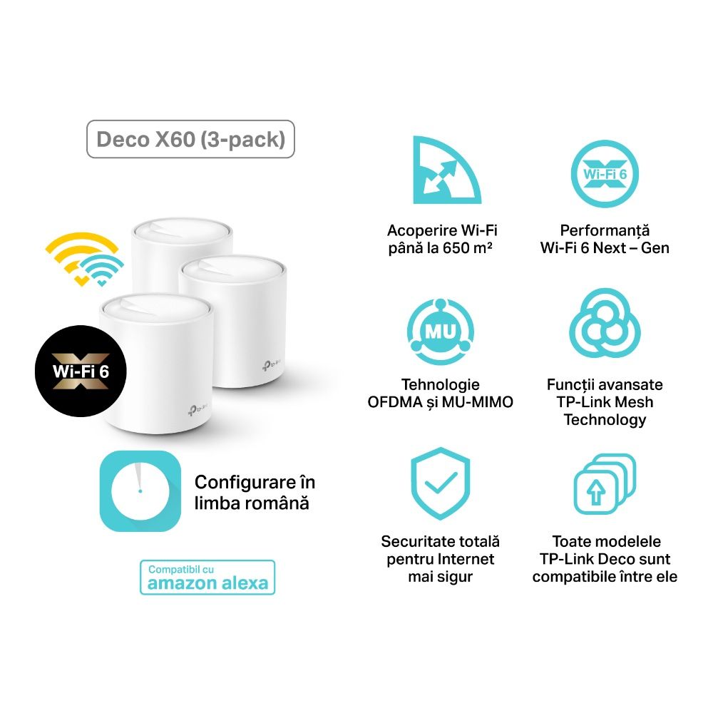 Asus Tri band large home Mesh ZENwifi system, XT8 2 pack; 1.5 GHz quad- core processor, 256 MB Flash, 512 MB RAM ; Network Standard: IEEE: IEEE 802.11a, IEEE 802.11b, IEEE 802.11g, IEEE 802.11n, IEEE 802.11ac, IEEE 802.11ax, IPv4, IPv6; Antenna: 6x internal antennas; Transmit/Receive: 2.4 GHz 2 x 2_3