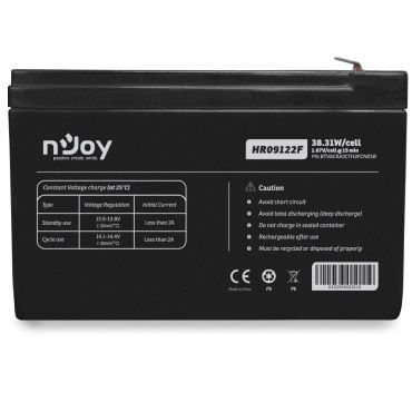 nJoy |BTVACIUOCTH2FCN01B | HR09122F  High Rate Discharge | Baterie UPS  | 12 V | 9 A | Borne F2 | 38,54 W  | 151 x 65 x 95 mm_1
