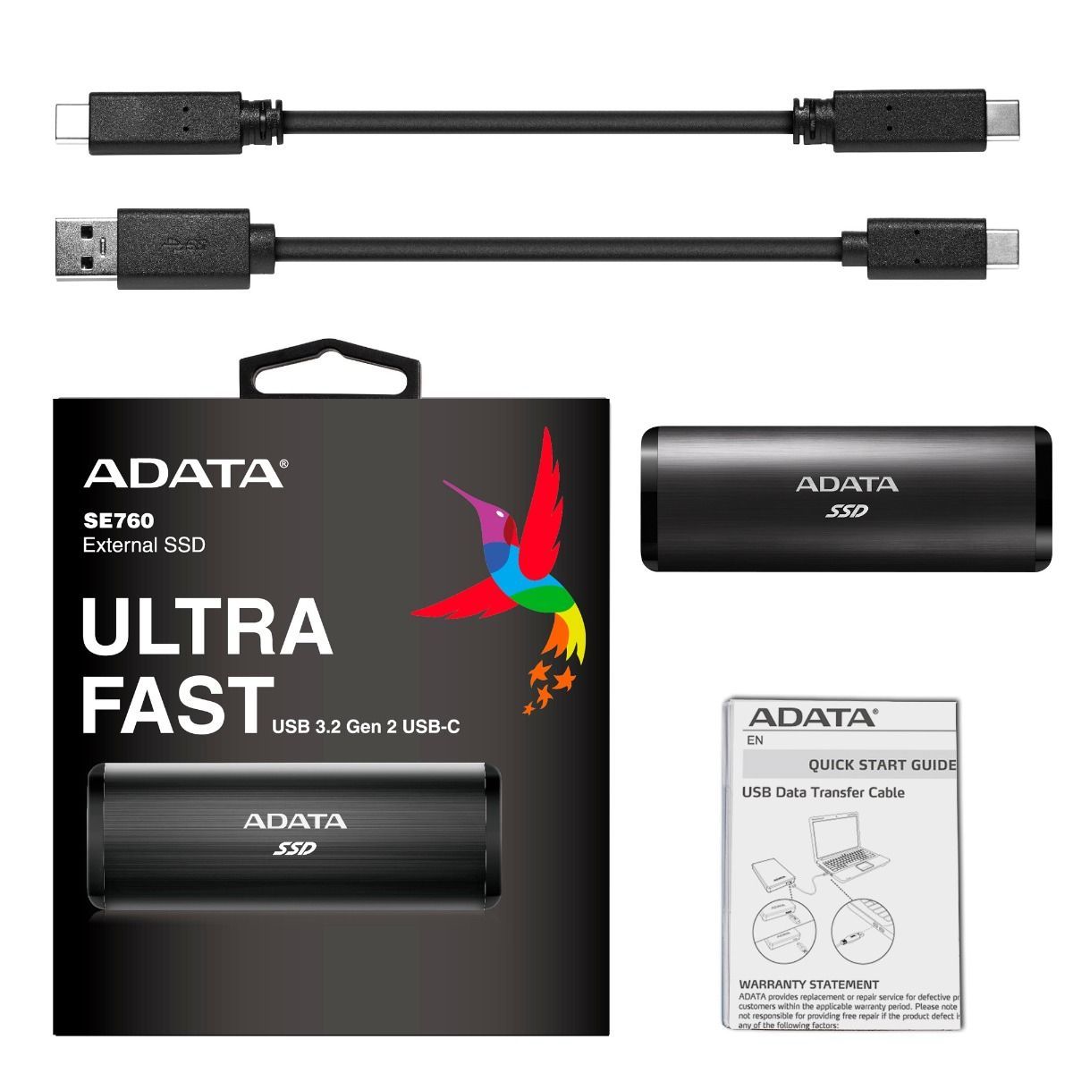 SSD Extern ADATA SC685, 2TB, Negru, USB 3.2_4