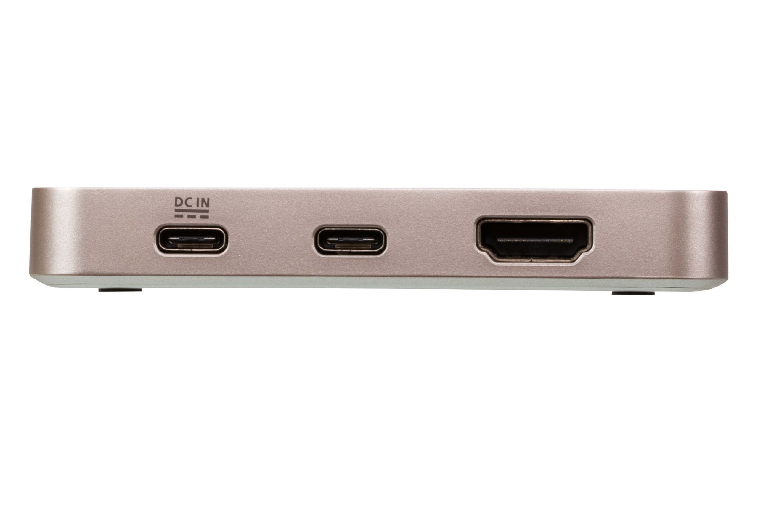 DOCKING Station ATEN universal, conectare PC USB Type C, USB 2.0 x 1, USB 3.1 x 1, porturi video HDMI x 1, fara port retea, NB 60 W, gri, 