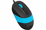 MOUSE A4tech, PC sau NB, cu fir, USB, optic, 1600 dpi, butoane/scroll 4/1, buton selectare viteza, negru / albastru,  FM10 Blue  (include TV 0.15 lei)