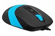MOUSE A4tech, PC sau NB, cu fir, USB, optic, 1600 dpi, butoane/scroll 4/1, buton selectare viteza, negru / albastru,  FM10 Blue  (include TV 0.15 lei)