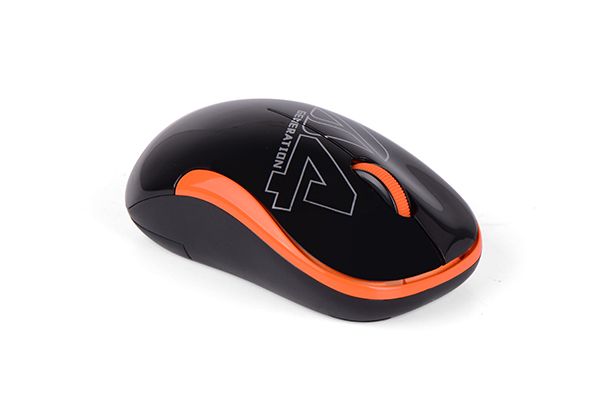 MOUSE A4tech, PC sau NB, wireless, 2.4GHz, optic, 1000 dpi, butoane/scroll 3/1, , negru / portocaliu, 