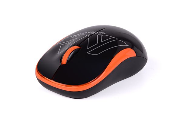 MOUSE A4tech, PC sau NB, wireless, 2.4GHz, optic, 1000 dpi, butoane/scroll 3/1, , negru / portocaliu, 