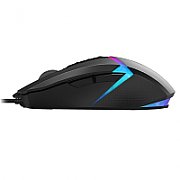 MOUSE A4tech, gaming, cu fir, USB, optic, 3200 dpi, butoane/scroll 8/1, iluminare, butoane programabile, negru, 