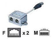 DIGITUS T-Adaptor RJ45 CAT5e 19cm 1xRJ45 M to 2xRJ45 F bulk_1