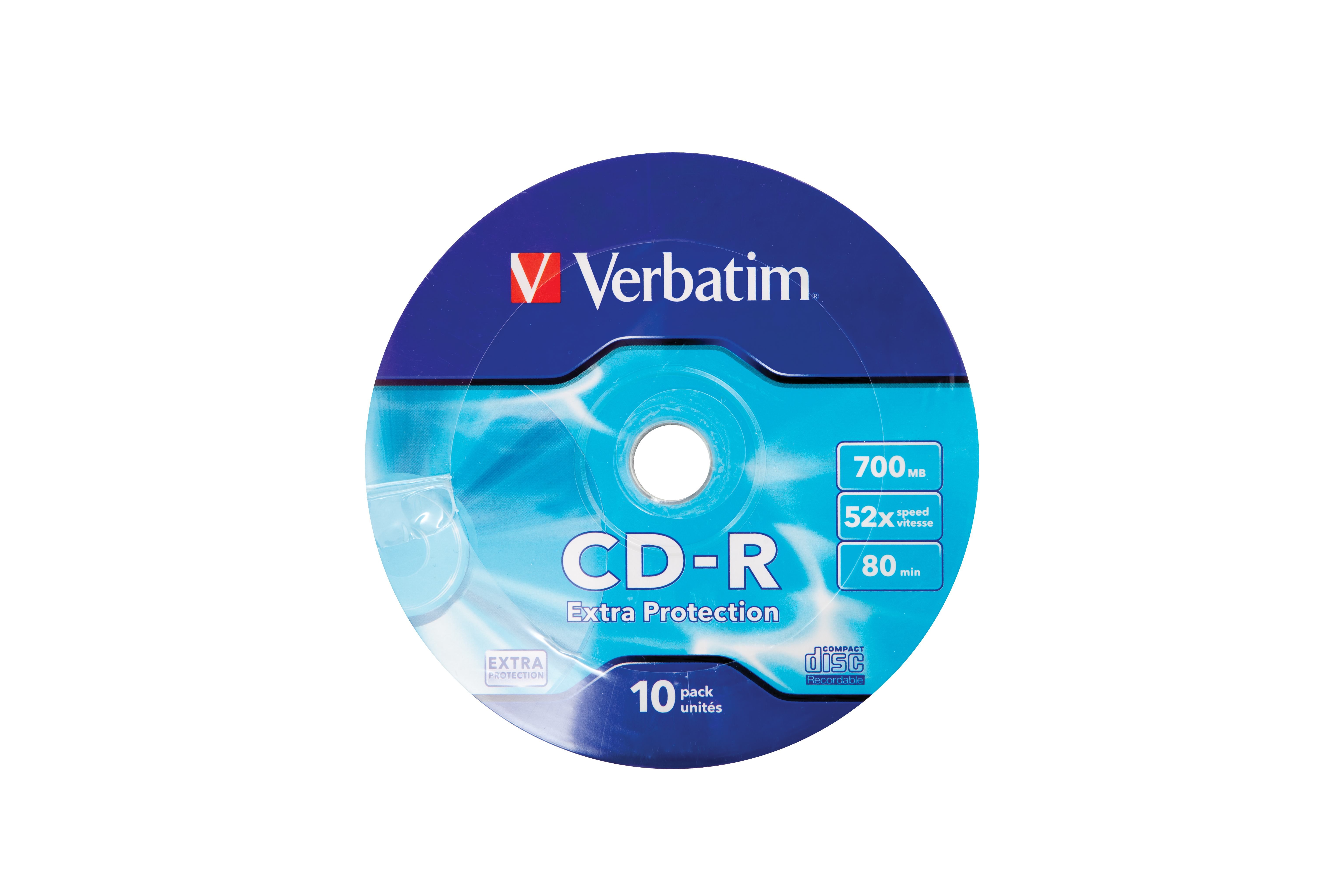 VERBATIM 43725 CD-R Verbatim 10 pcs, 700MB, 52x, wrap EXTRA PROTECTION_2