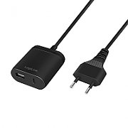 ALIMENTATOR retea 220V LOGILINK, universal, 1 x USB-C, 1 x USB-A, maxim 2.4A, 12W, suport OCP/OVP/SCP, 1.5m, negru,  PA0256  (include TV 0.15 lei)