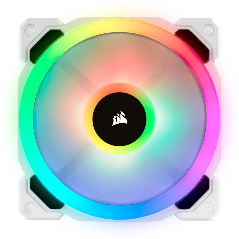 Corsair LL Series, LL120 RGB White, 120mm Dual Light Loop RGB LED PWM Fan, 3 Fan Pack with Lighting Node PRO CO-9050092-WW_2