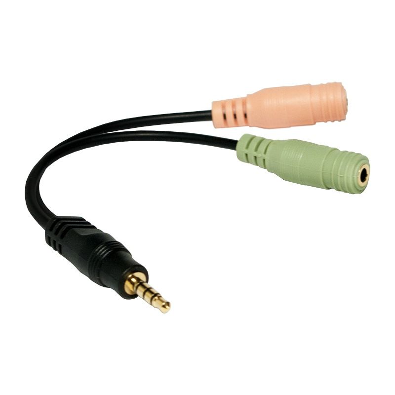 ADAPTOR audio LOGILINK 3.5 stereo 4p. male to 2 x 3.5stereo female 