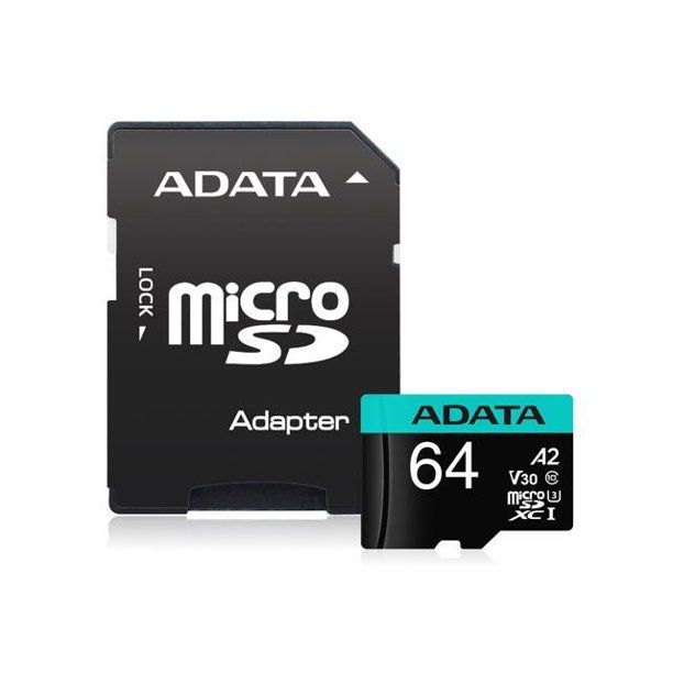 ADATA AUSDX64GUI3V30SA2-RA1 ADATA 64GB Premier Pro MICROSDXC. R/W up to 100/80 MB/s. with Adapter_2