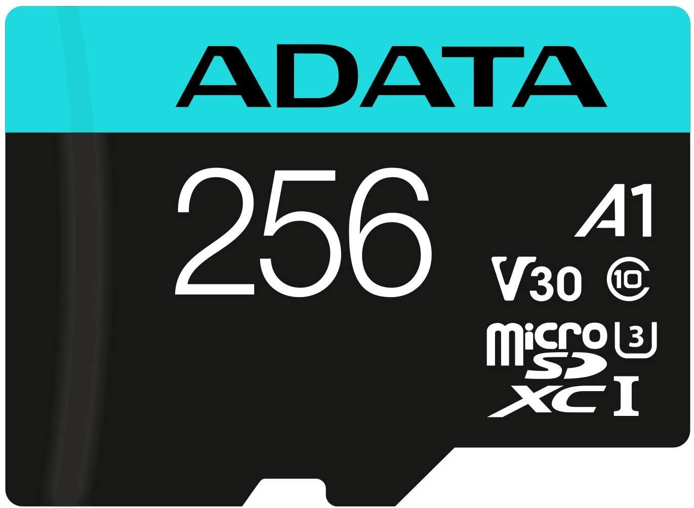 ADATA AUSDX256GUI3V30SA2-RA1 ADATA 256GB Premier Pro MICROSDXC. R/W up to 100/80 MB/s. with Adapter