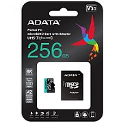 ADATA AUSDX256GUI3V30SA2-RA1 ADATA 256GB Premier Pro MICROSDXC. R/W up to 100/80 MB/s. with Adapter