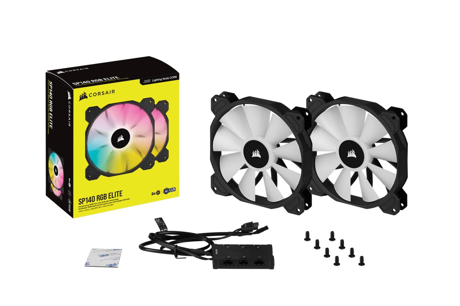 CORSAIR SP140 RGB ELITE 140mm RGB LED Fan with AirGuide Dual Pack_6