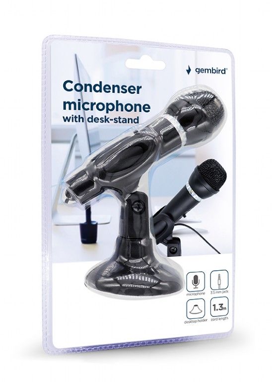 GEMBIRD Condenser microphone with desk-stand black_3