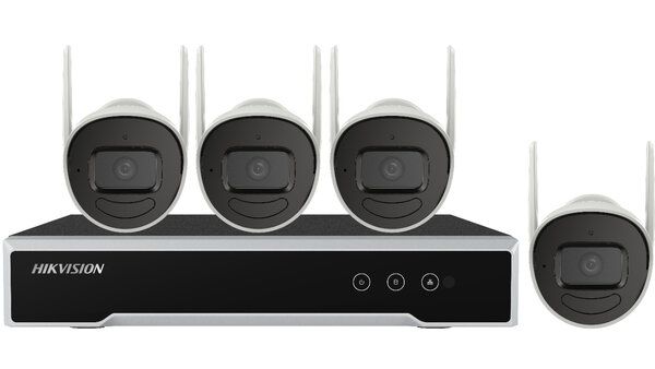 Kit supraveghere video exterior Hikvision IP WIFI NK44W0H(D); 4MP, Kitul contine 4 x camere exterior 4Mp wifi DS-2CV1041G1-IDW(2.8mm)(D), 1 x NVR DS-7104NI-K1/W/M(C), 4 x surse de alimentare pentru camere. Descriere camere: rezolutie 4MP ( 2560 x 1440), WIFI, microfon audio incorporat, iluminare_2