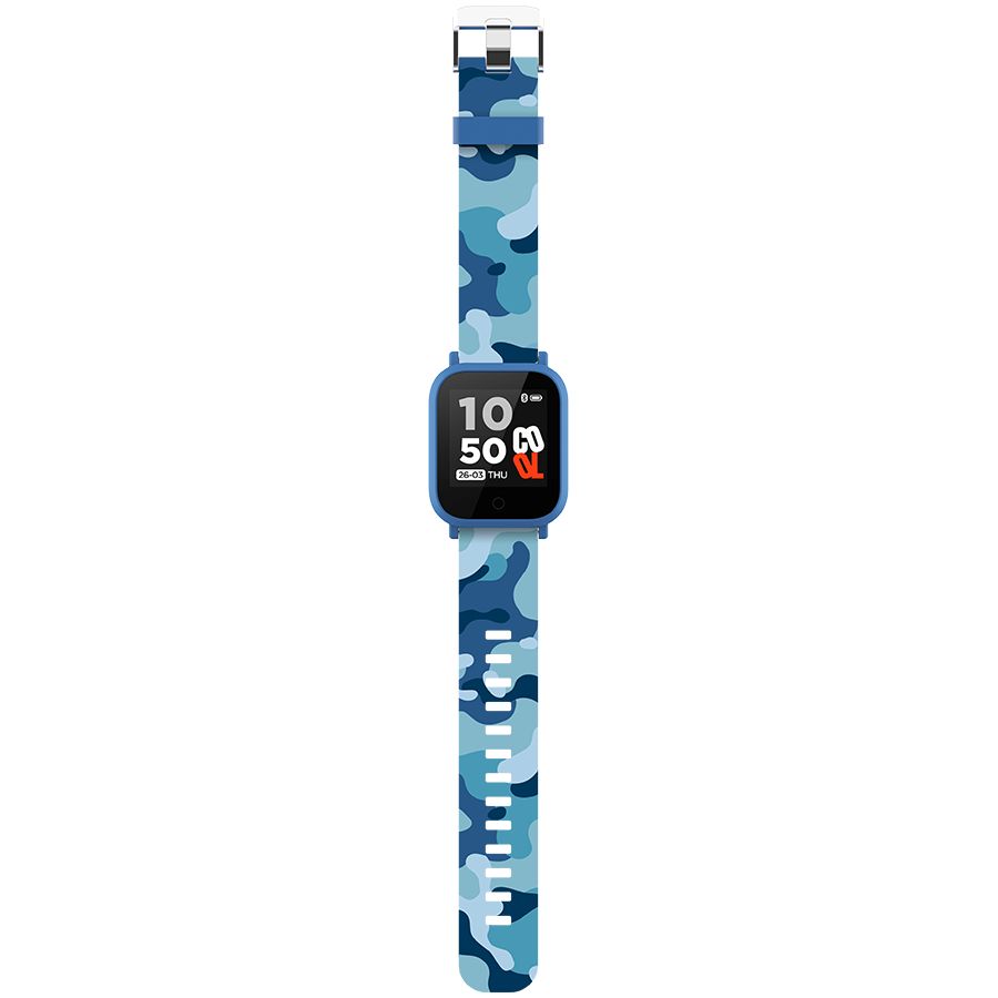Teenager smart watch, 1.3 inches IPS full touch screen, blue plastic body, IP68 waterproof, BT5.0, multi-sport mode, built-in kids game, compatibility with iOS and android, 155mAh battery, Host: D42x W36x T9.9mm, Strap: 240x22mm, 33g_4