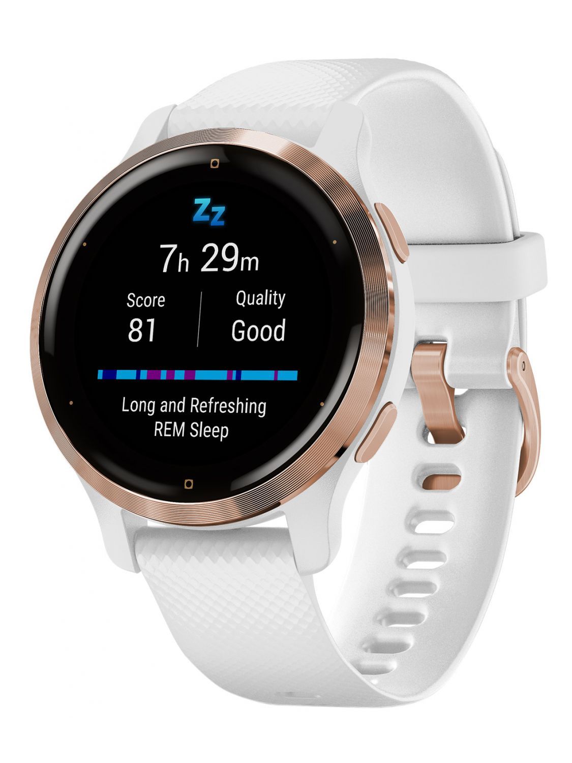 Ceas Smartwatch Garmin Venu 2S, GPS Wi-Fi, Rose Gold + White_3